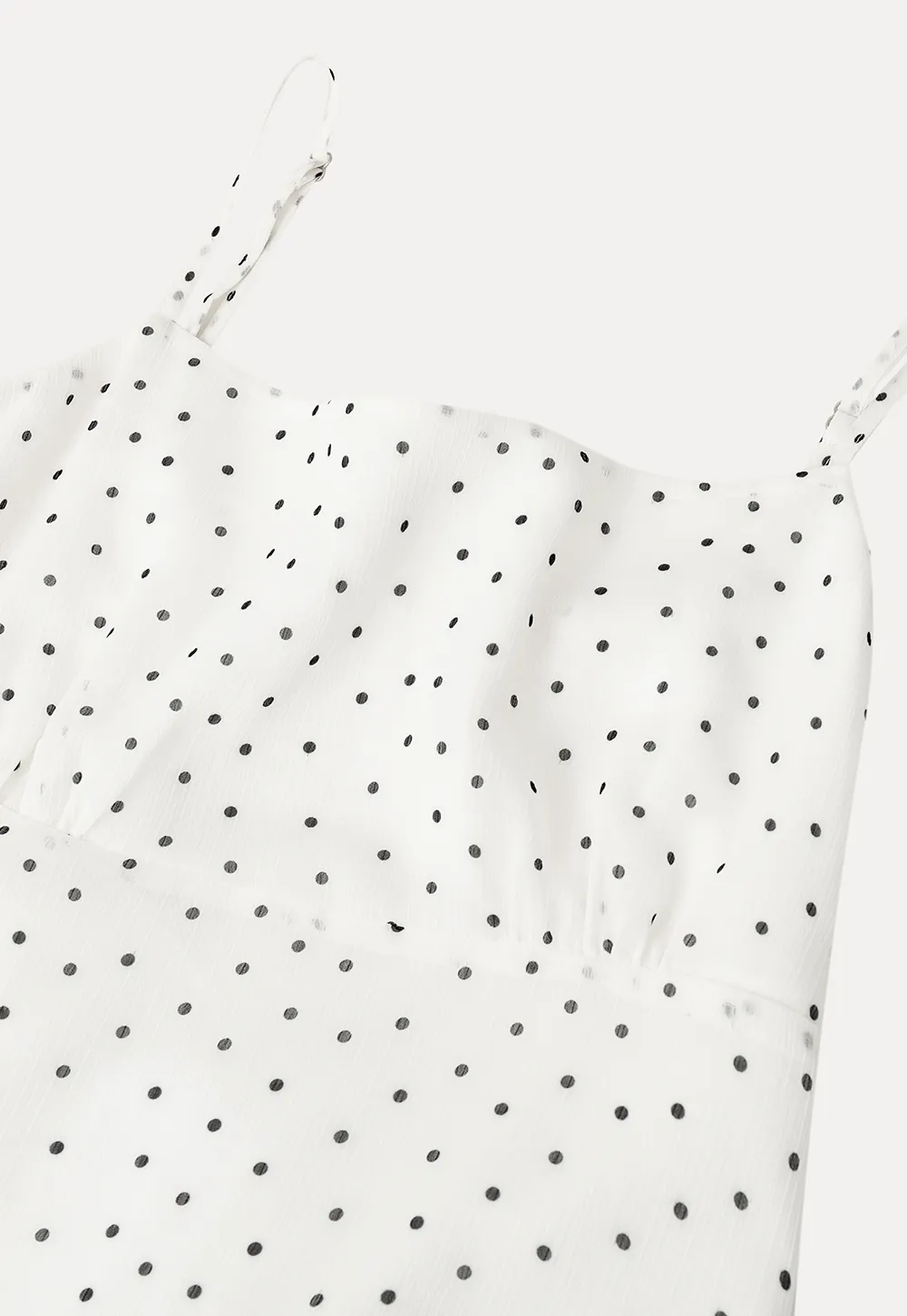 Polka Dot Print Ruffled Sleeveless Dress