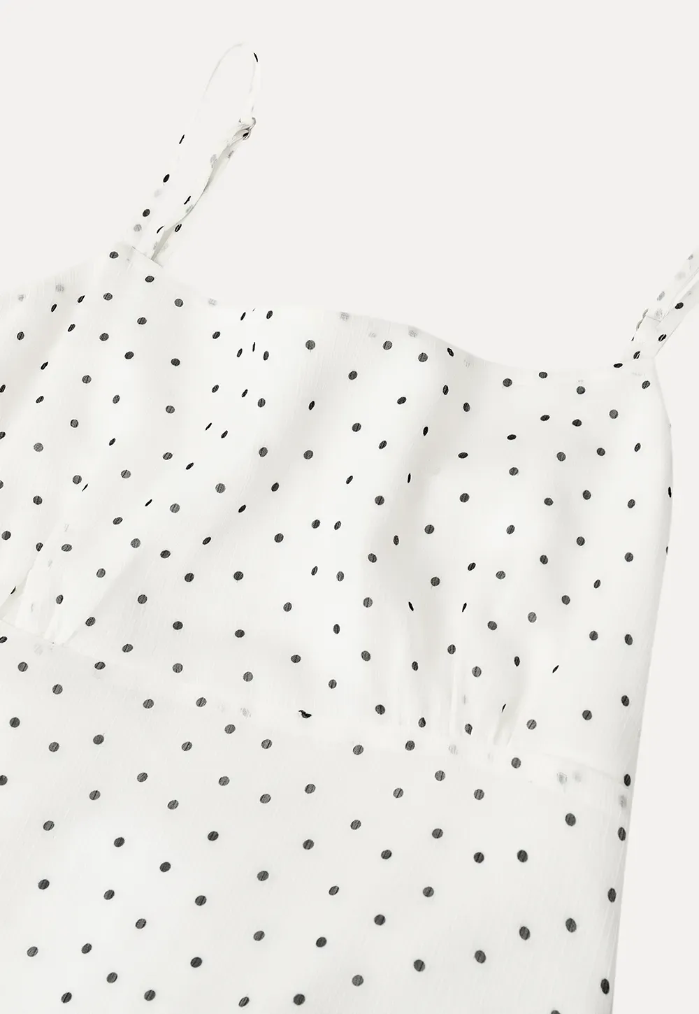Polka Dot Print Ruffled Sleeveless Dress