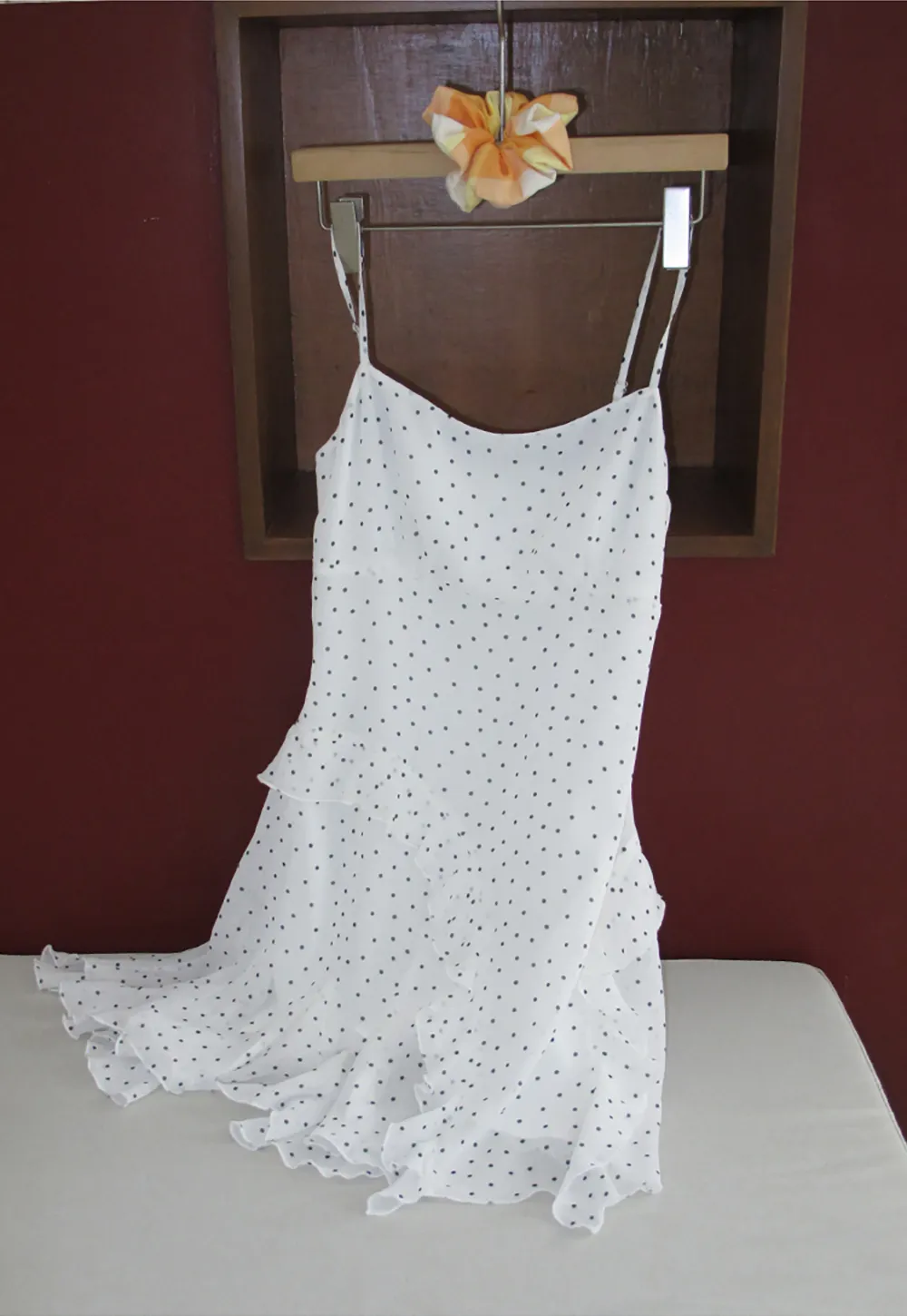 Polka Dot Print Ruffled Sleeveless Dress
