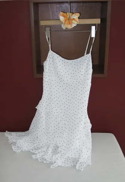 Polka Dot Print Ruffled Sleeveless Dress