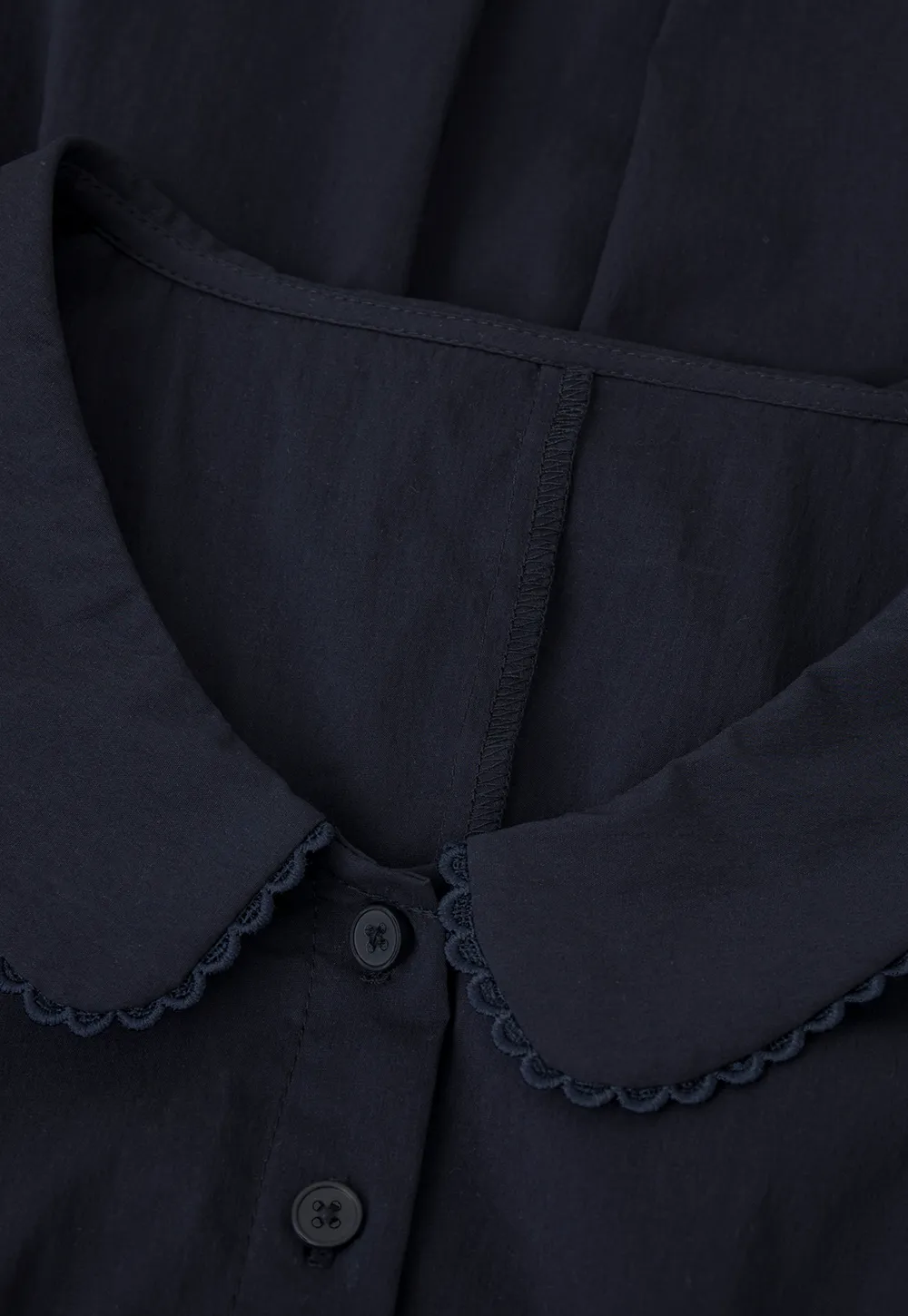 Puffed Sleeve Button Front Flared Dress
