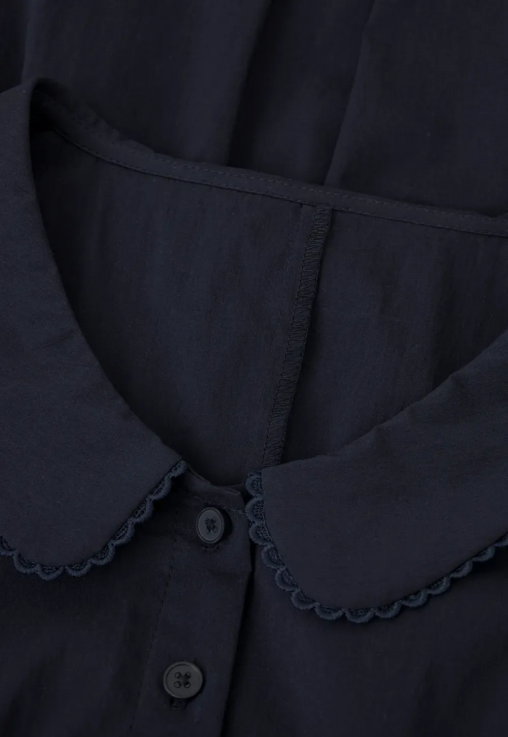 Puffed Sleeve Button Front Flared Dress