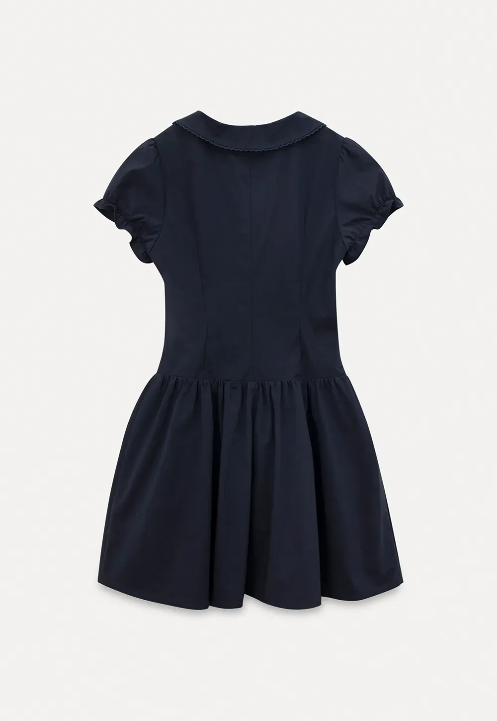 Puffed Sleeve Button Front Flared Dress
