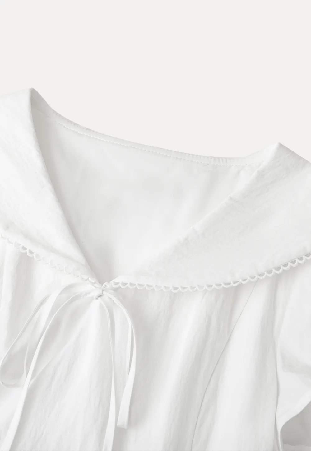 Puff Sleeve Collar Tie Front Dress