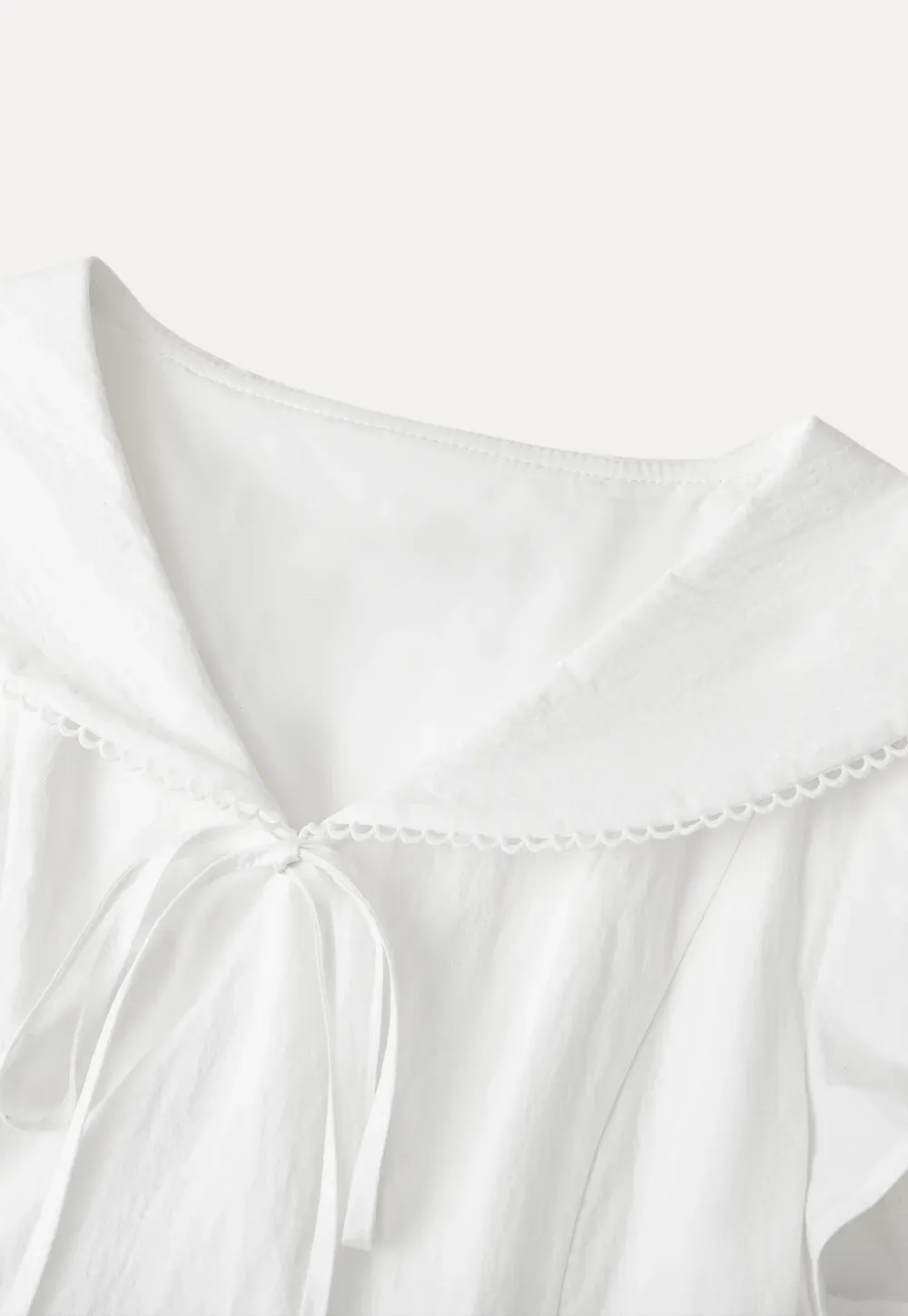 Puff Sleeve Collar Tie Front Dress