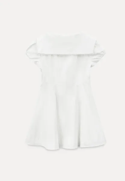 Puff Sleeve Collar Tie Front Dress