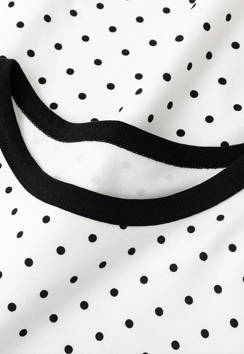 Polka Dot T Shirt Dress With Contrast Trim