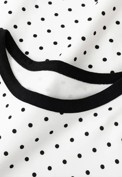 Polka Dot T Shirt Dress With Contrast Trim