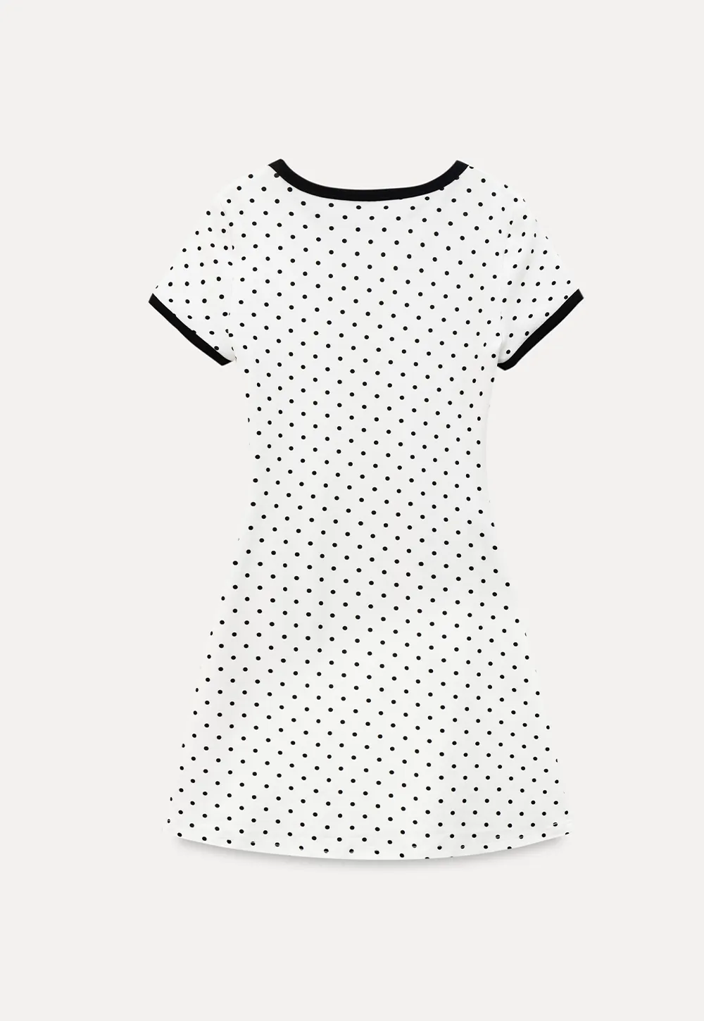 Polka Dot T Shirt Dress With Contrast Trim