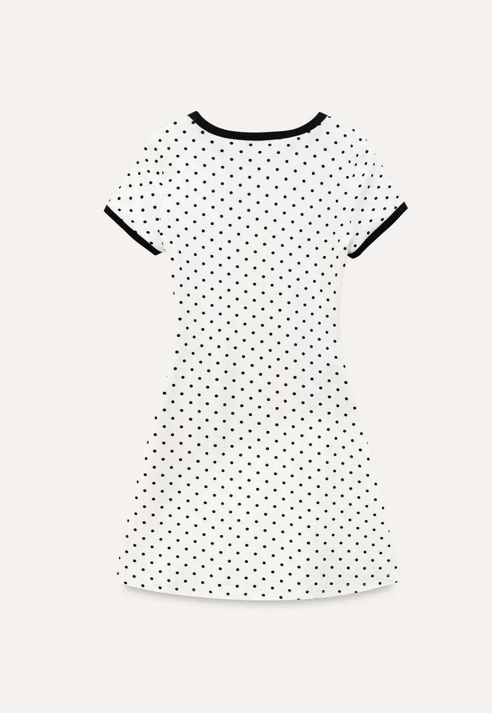 Polka Dot T Shirt Dress With Contrast Trim