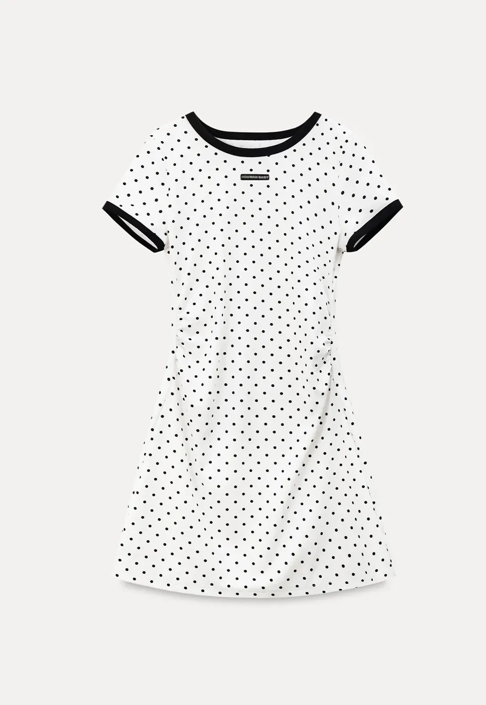 Polka Dot T Shirt Dress With Contrast Trim