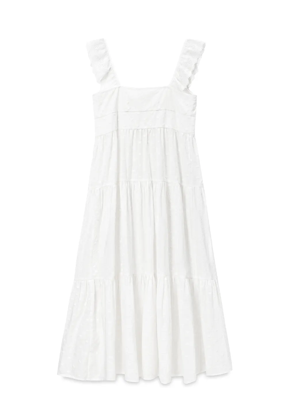 Lace Trim Drawstring Front Sleeveless Dress