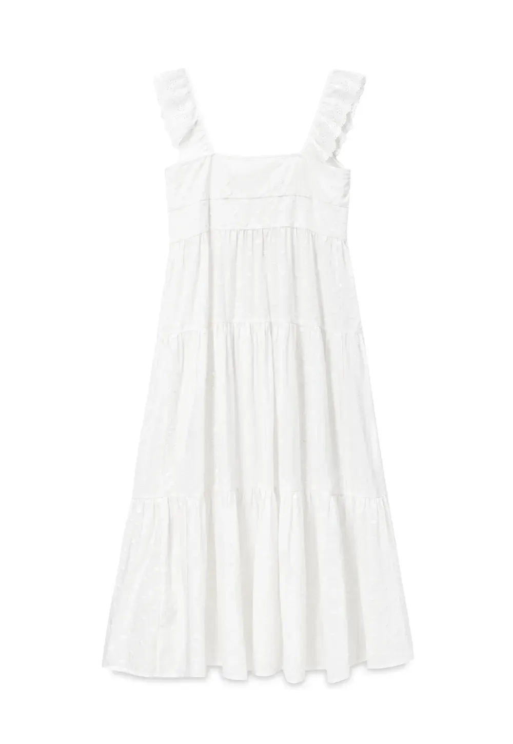 Lace Trim Drawstring Front Sleeveless Dress