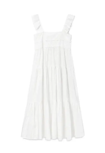 Lace Trim Drawstring Front Sleeveless Dress