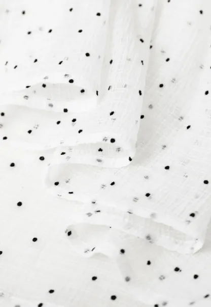Embroidered Dot Pattern Layered T Shirt Dress