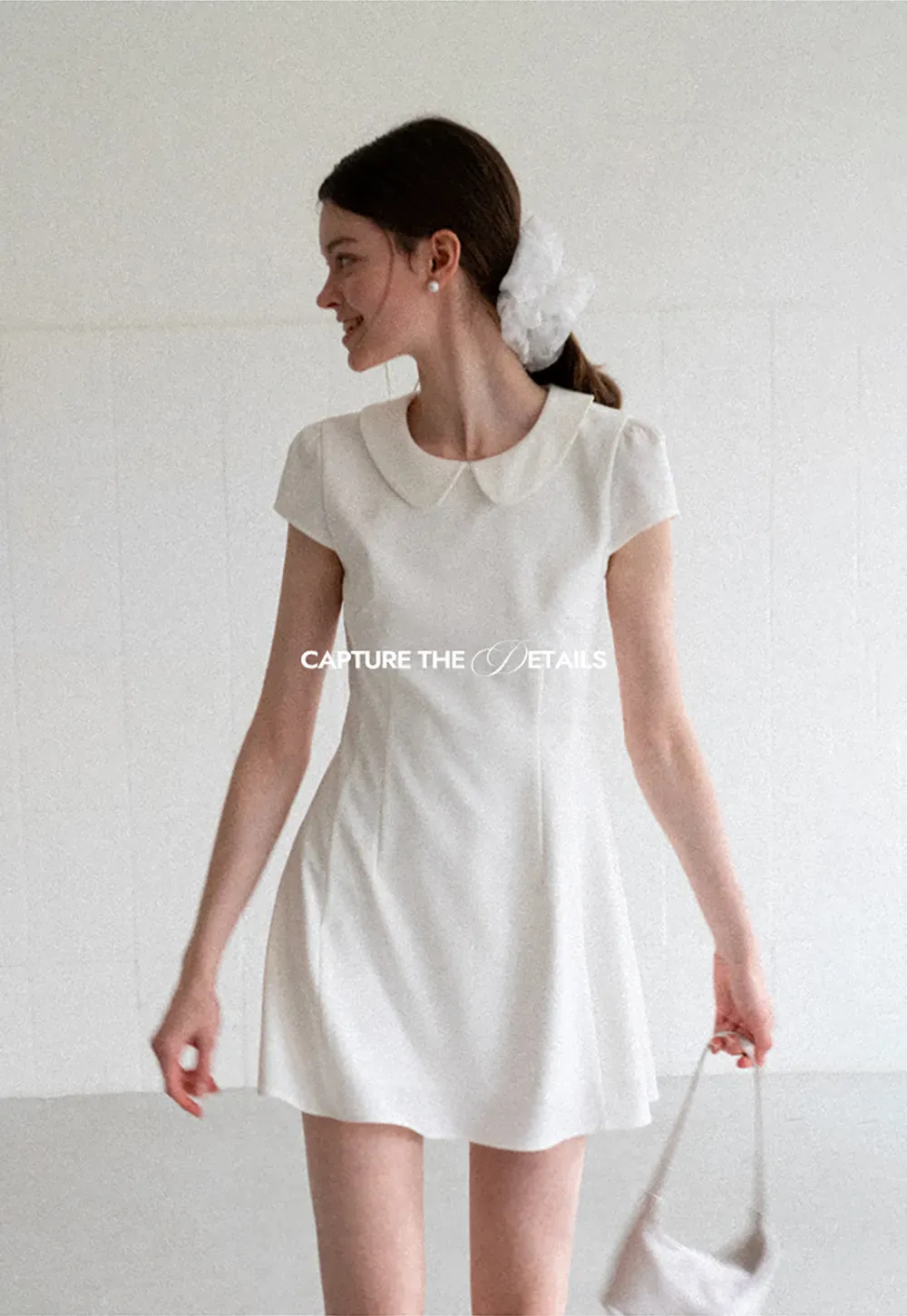 Peter Pan Collar Cap Sleeve Fit and Flare Dress
