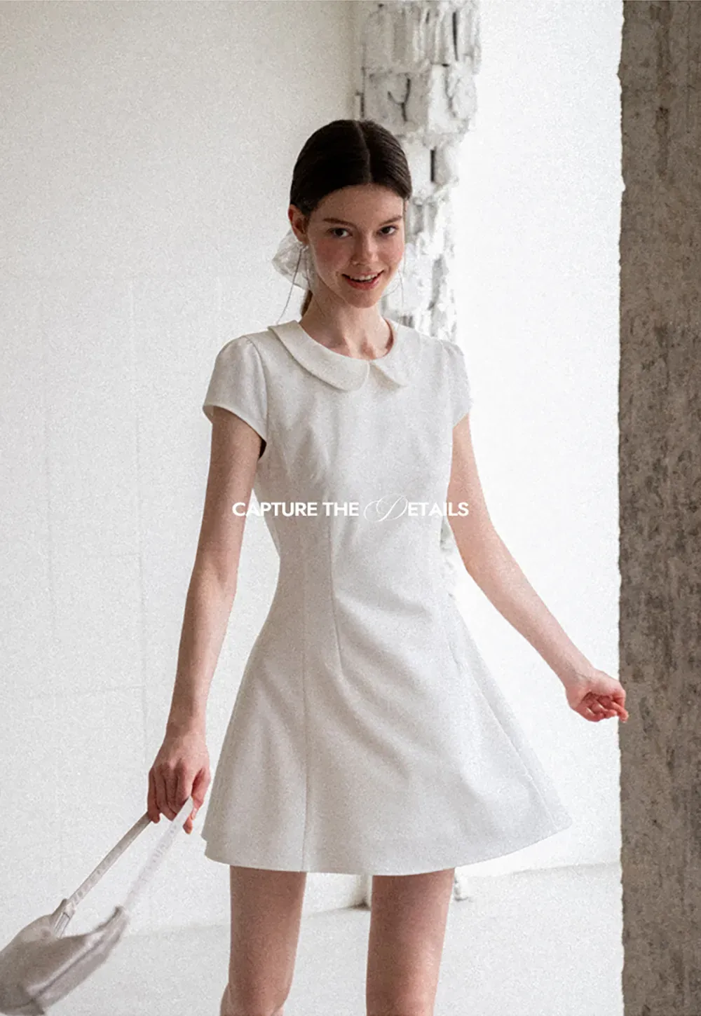 Peter Pan Collar Cap Sleeve Fit and Flare Dress