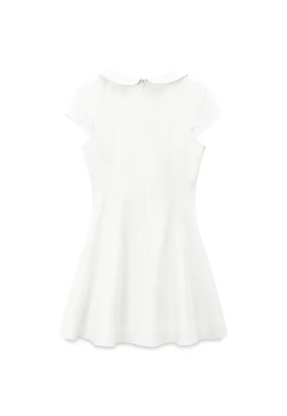 Peter Pan Collar Cap Sleeve Fit and Flare Dress