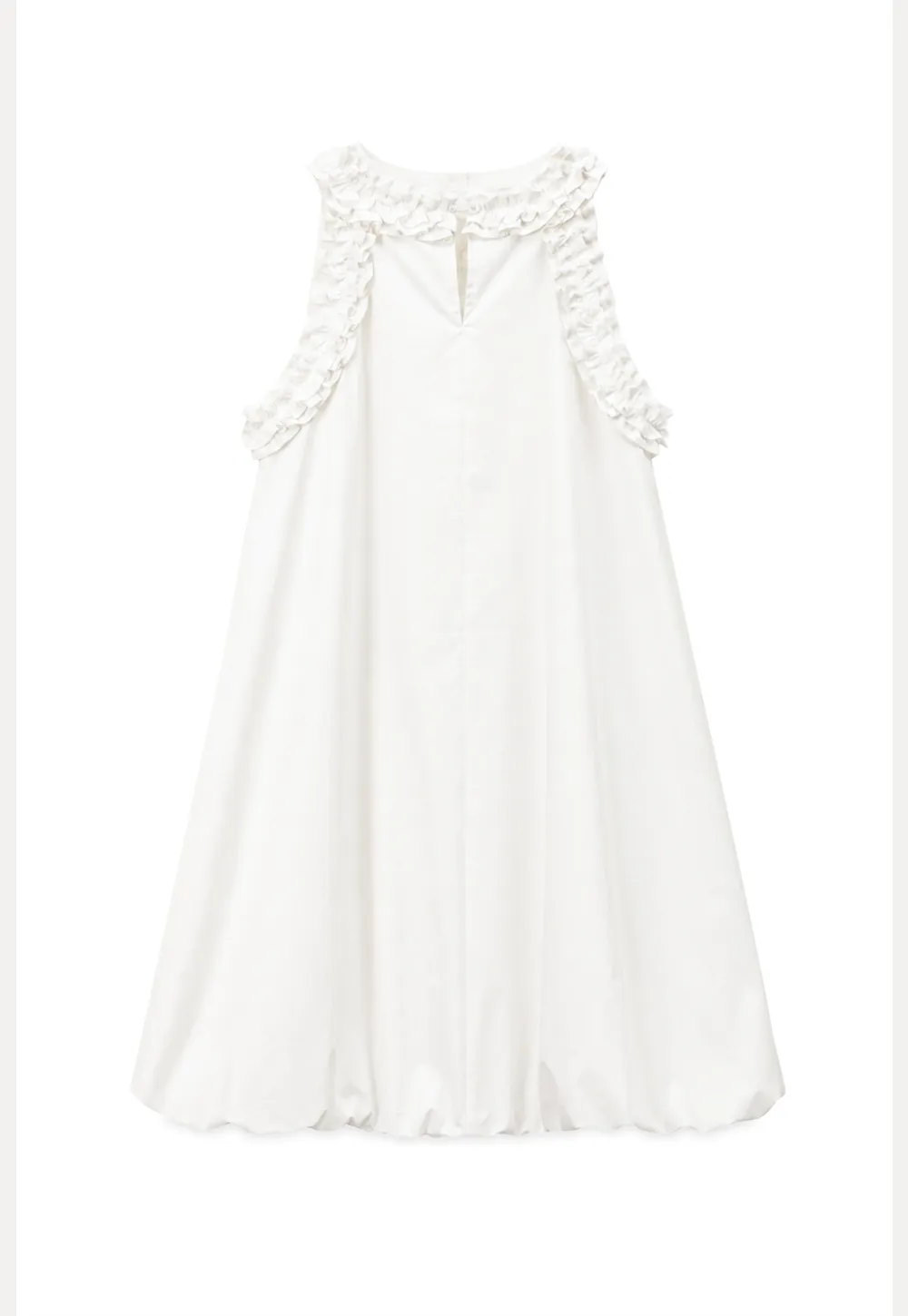 Ruffle Trim Sleeveless A Line Dress