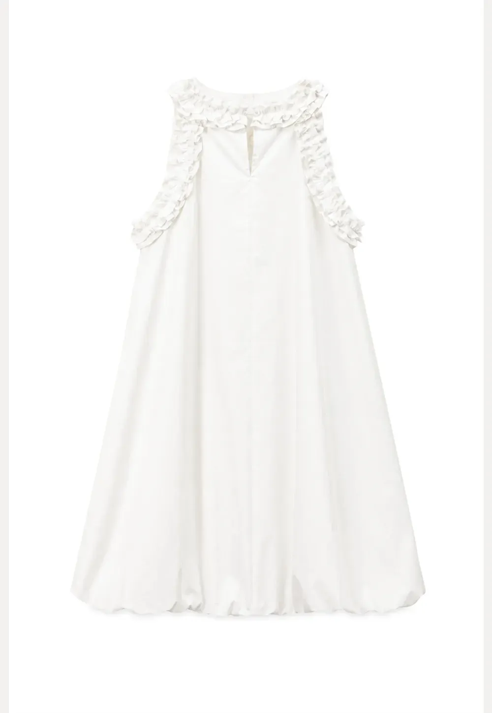 Ruffle Trim Sleeveless A Line Dress
