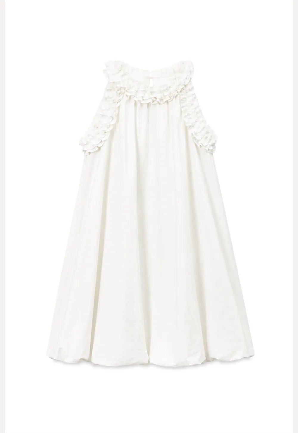 Ruffle Trim Sleeveless A Line Dress