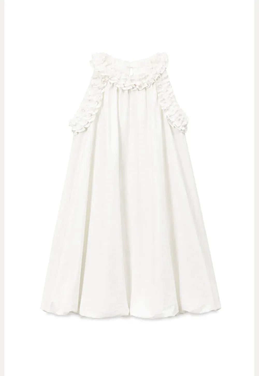 Ruffle Trim Sleeveless A Line Dress