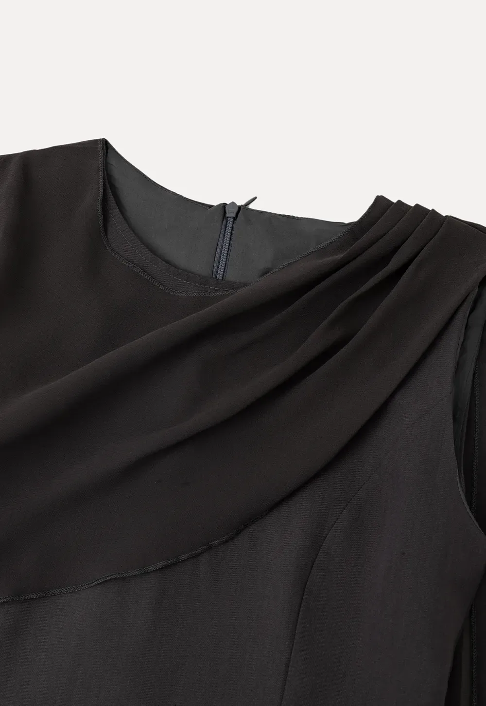 Asymmetrical Draped Sleeve Mini Dress