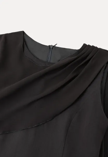 Asymmetrical Draped Sleeve Mini Dress