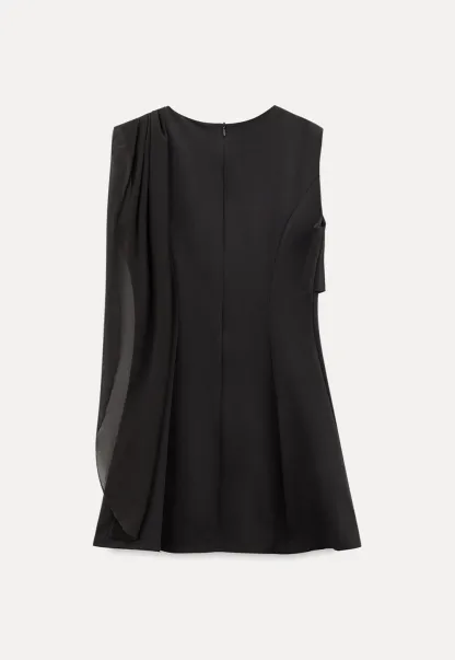 Asymmetrical Draped Sleeve Mini Dress