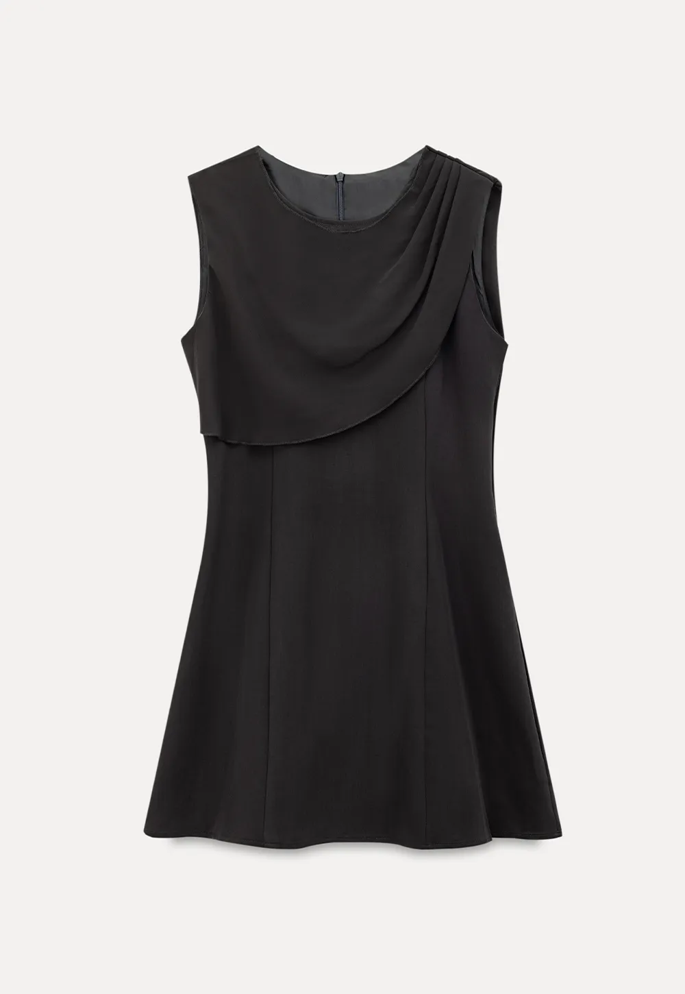 Asymmetrical Draped Sleeve Mini Dress