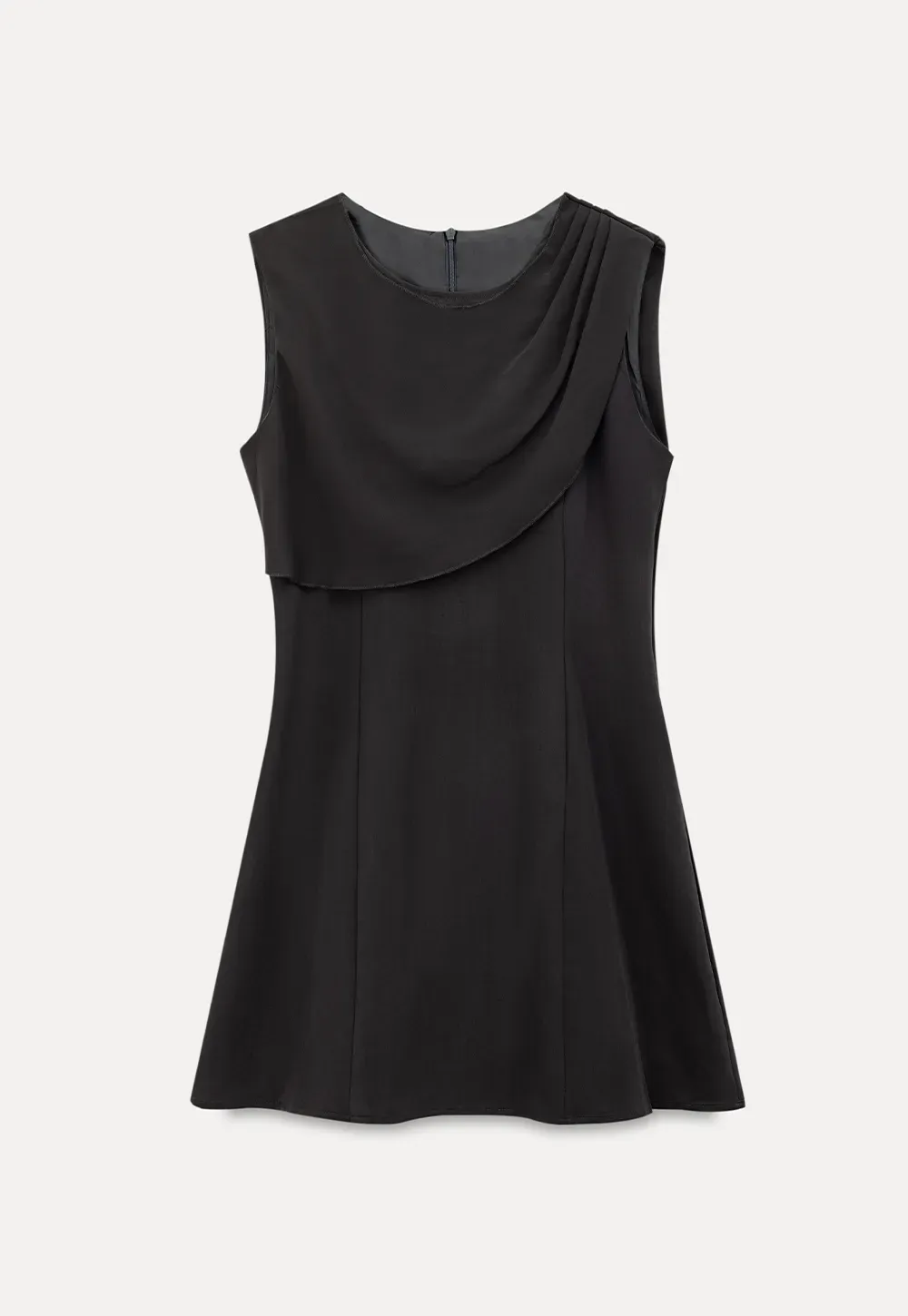Asymmetrical Draped Sleeve Mini Dress