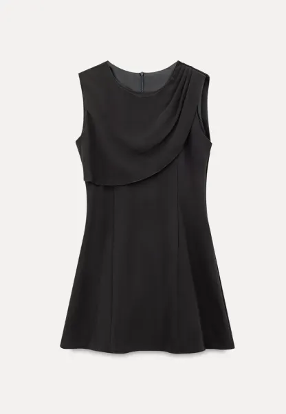 Asymmetrical Draped Sleeve Mini Dress