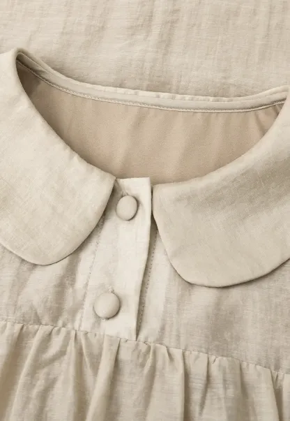 Peter Pan Collar Lace Trim Short Sleeve Dress