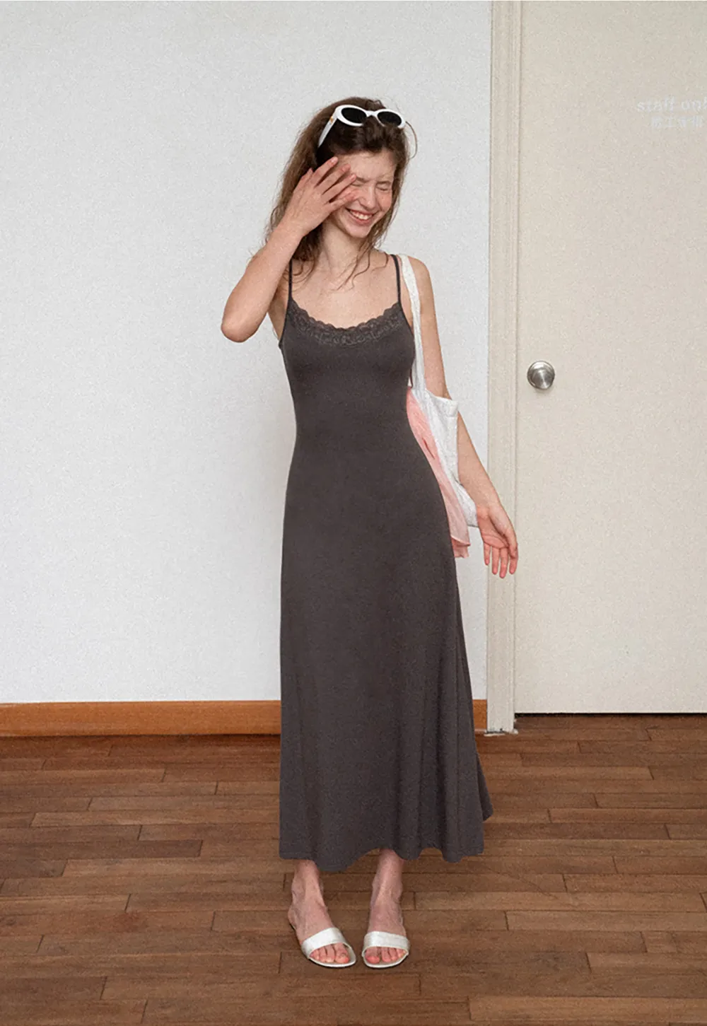 Lace Trim Spaghetti Strap Maxi Dress