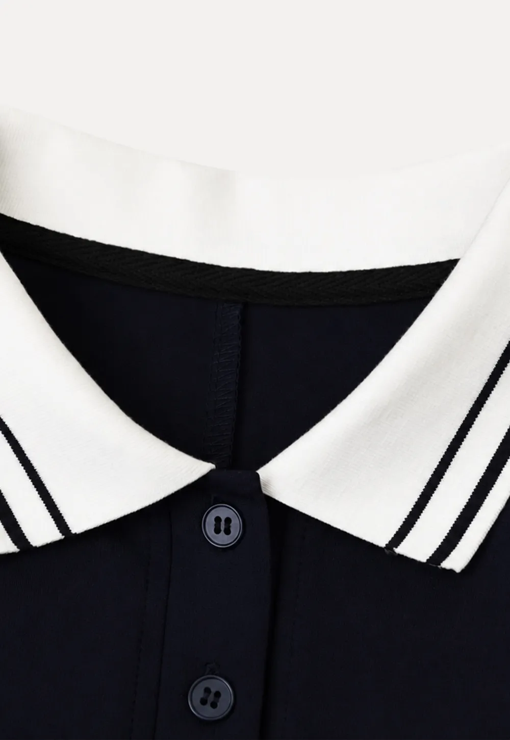 Collar Trim Sleeveless A-Line Dress