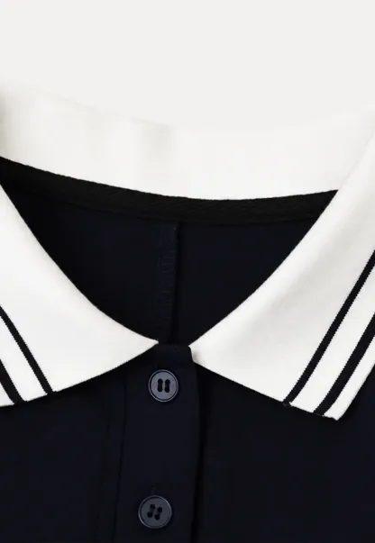 Collar Trim Sleeveless A-Line Dress