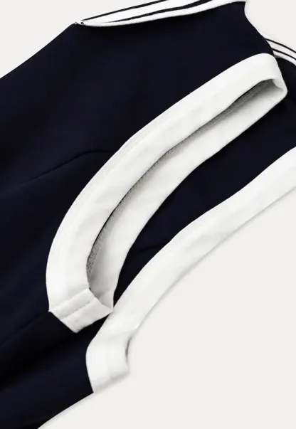 Collar Trim Sleeveless A-Line Dress