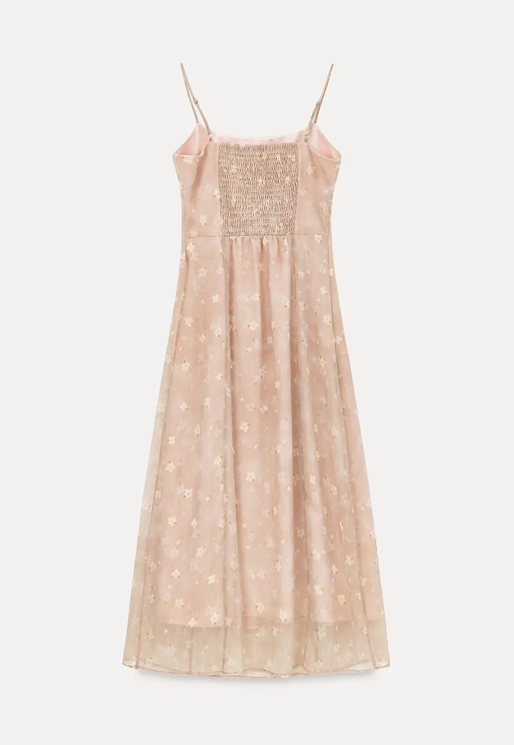 Square Neck Strappy Floral Print Midi Dress