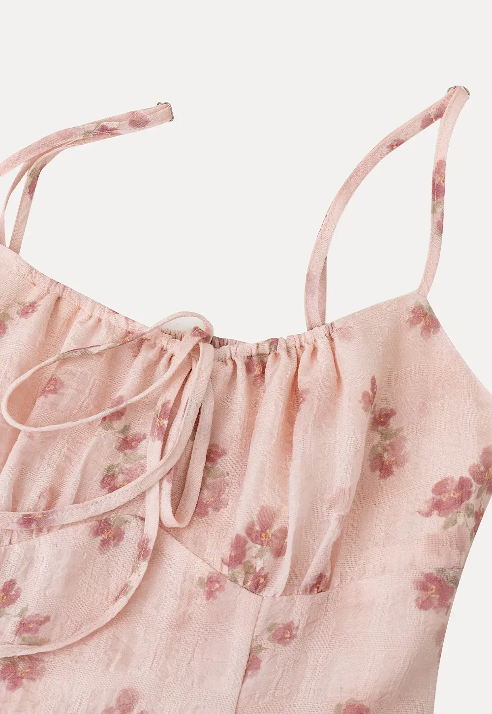 Floral Print Sleeveless Midi Dress with Adjustable Straps