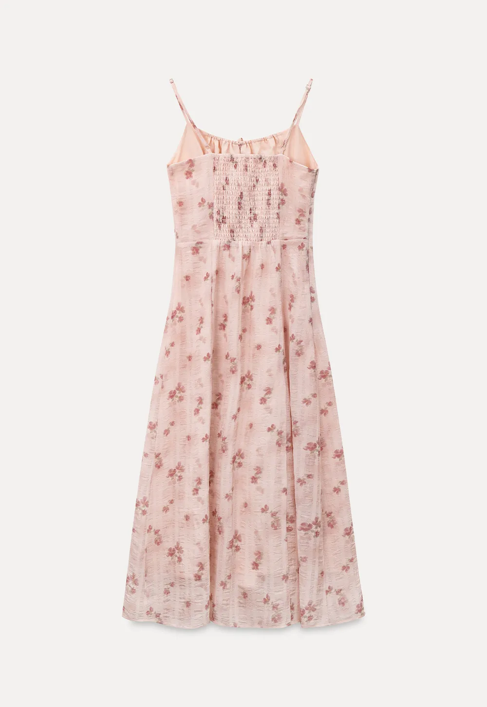 Floral Print Sleeveless Midi Dress with Adjustable Straps