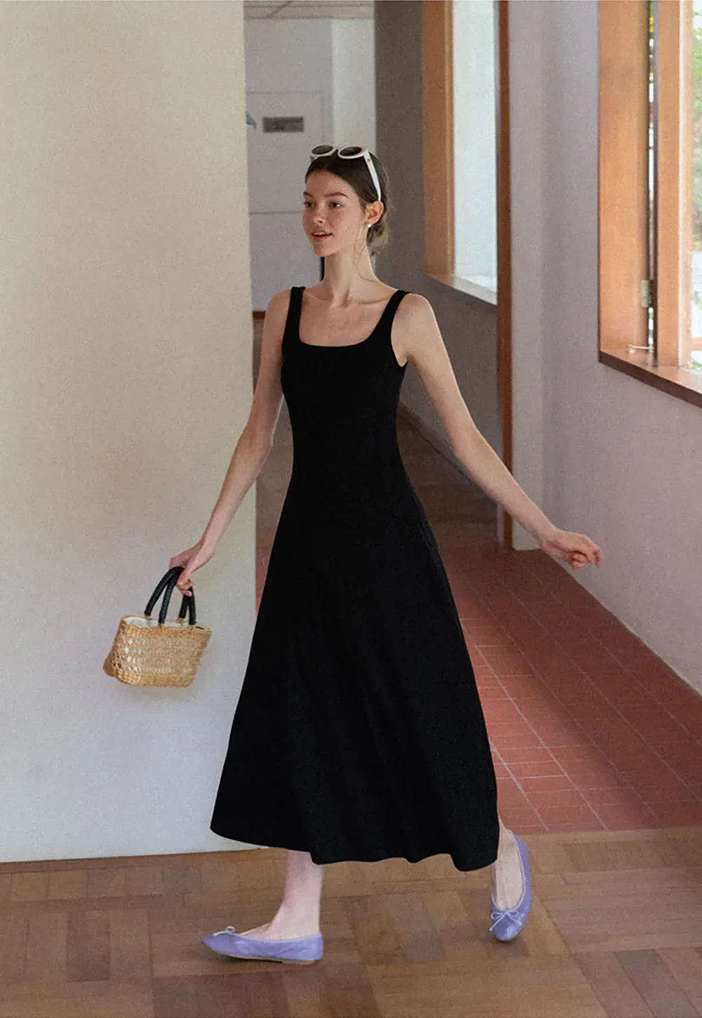 Square Neck Sleeveless Maxi Dress