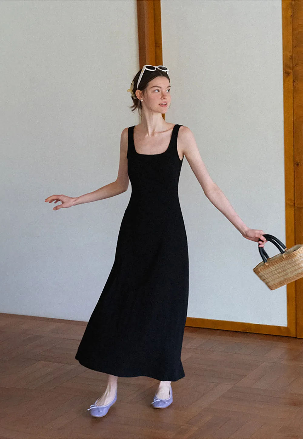 Square Neck Sleeveless Maxi Dress