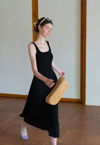 Square Neck Sleeveless Maxi Dress