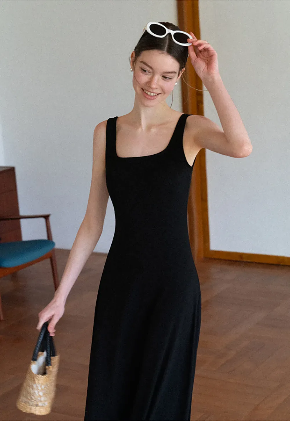 Square Neck Sleeveless Maxi Dress