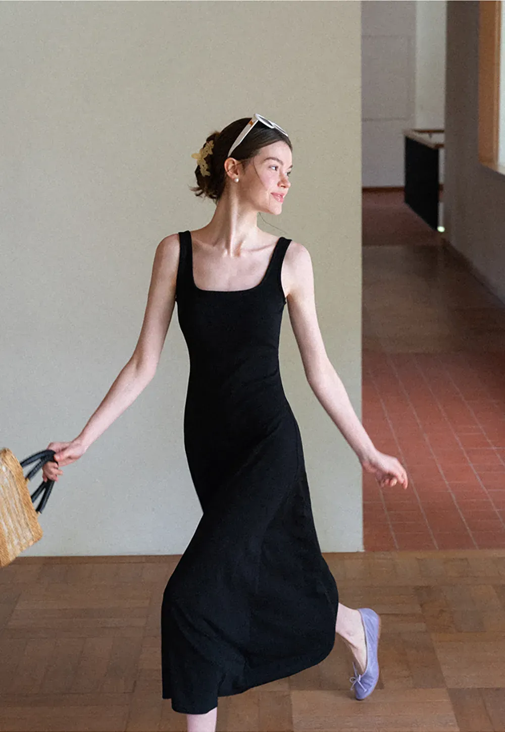 Square Neck Sleeveless Maxi Dress