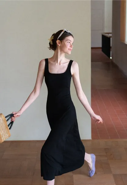 Square Neck Sleeveless Maxi Dress