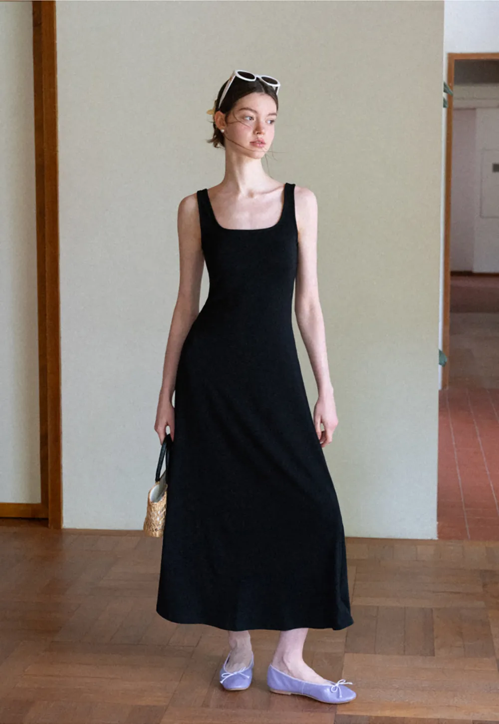 Square Neck Sleeveless Maxi Dress