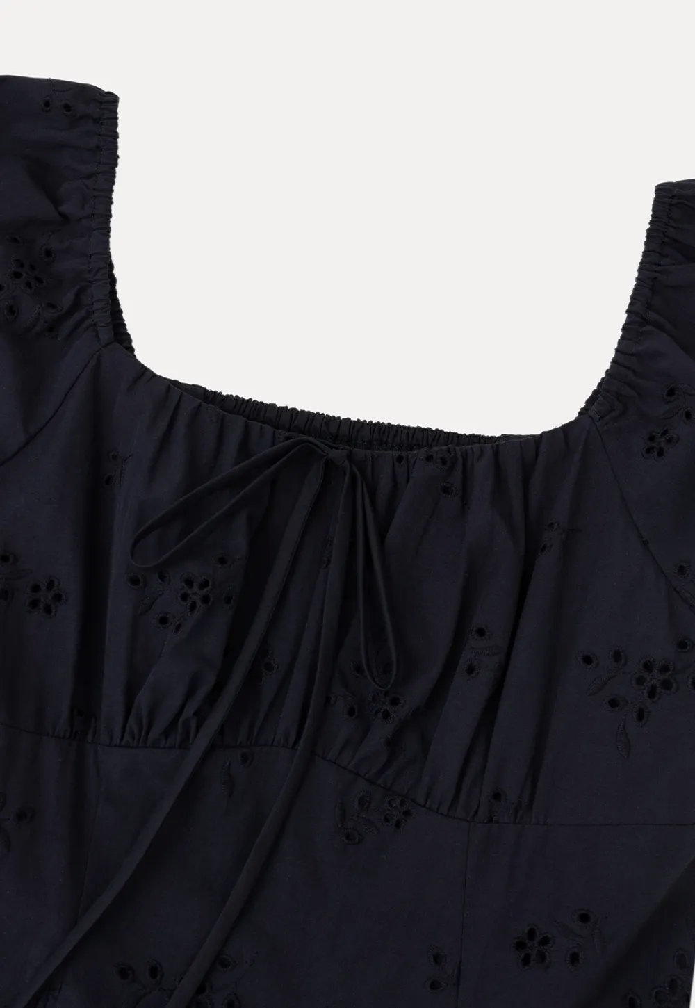 Drawstring Neckline Flared Mini Dress