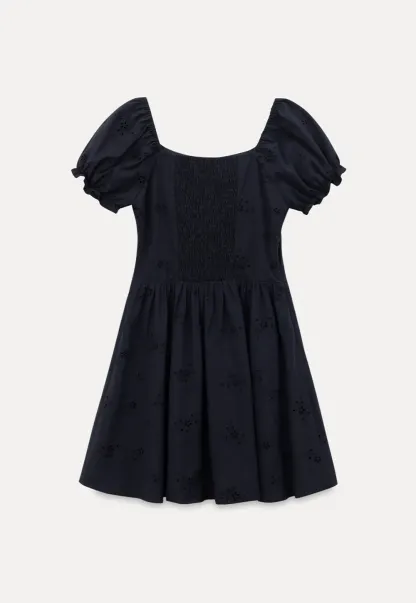 Drawstring Neckline Flared Mini Dress