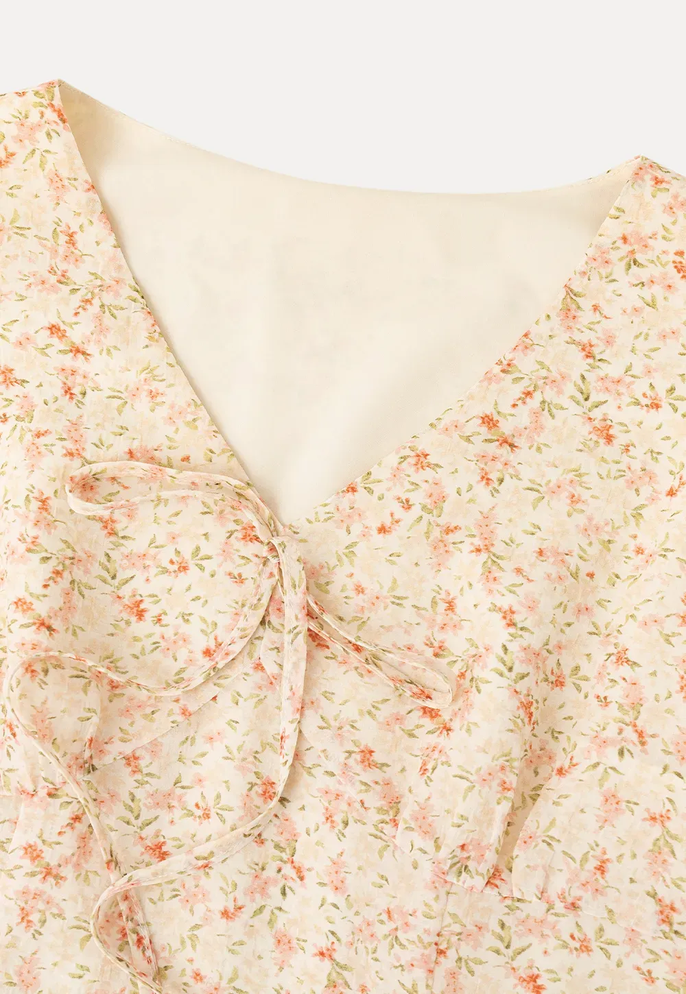 V Neck Sleeveless Floral Print A Line Dress